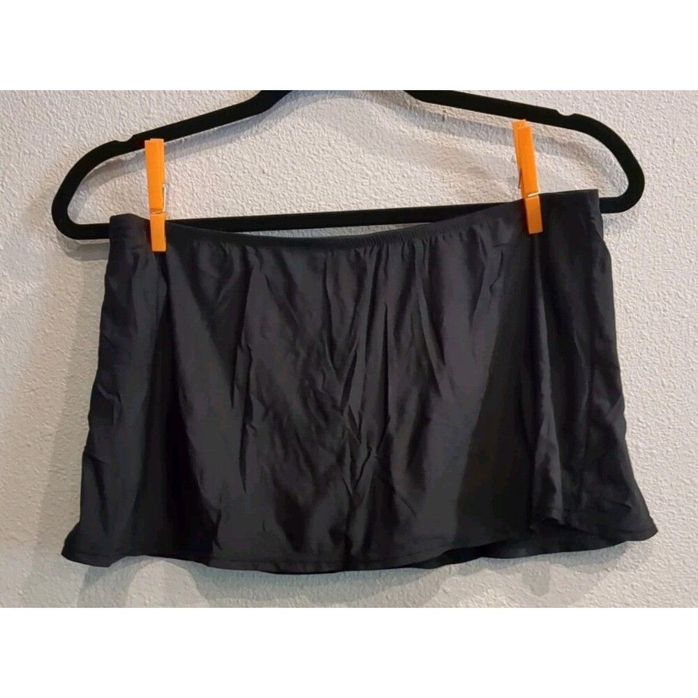 ANA A New Approach Swim Skirt Bathing Suit Built in Brief size 12 Women Black